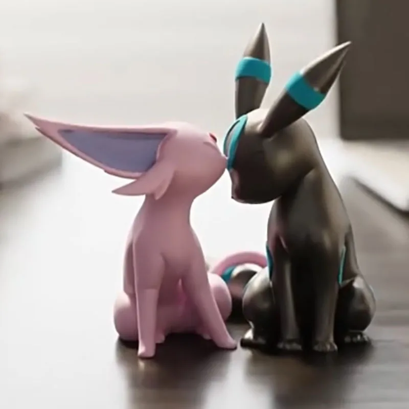 Figura de acción de Pokémon Espeon y Umbreon Anime figura encantadora modelo adornos juguetes a granel