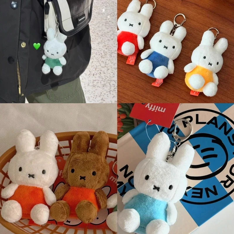 

New Kawaii Miffy Orange Fluffy Stuffed Toy Creative Plush Doll Keychain Dopamine Anime Accessories Girls Perfect Gifts