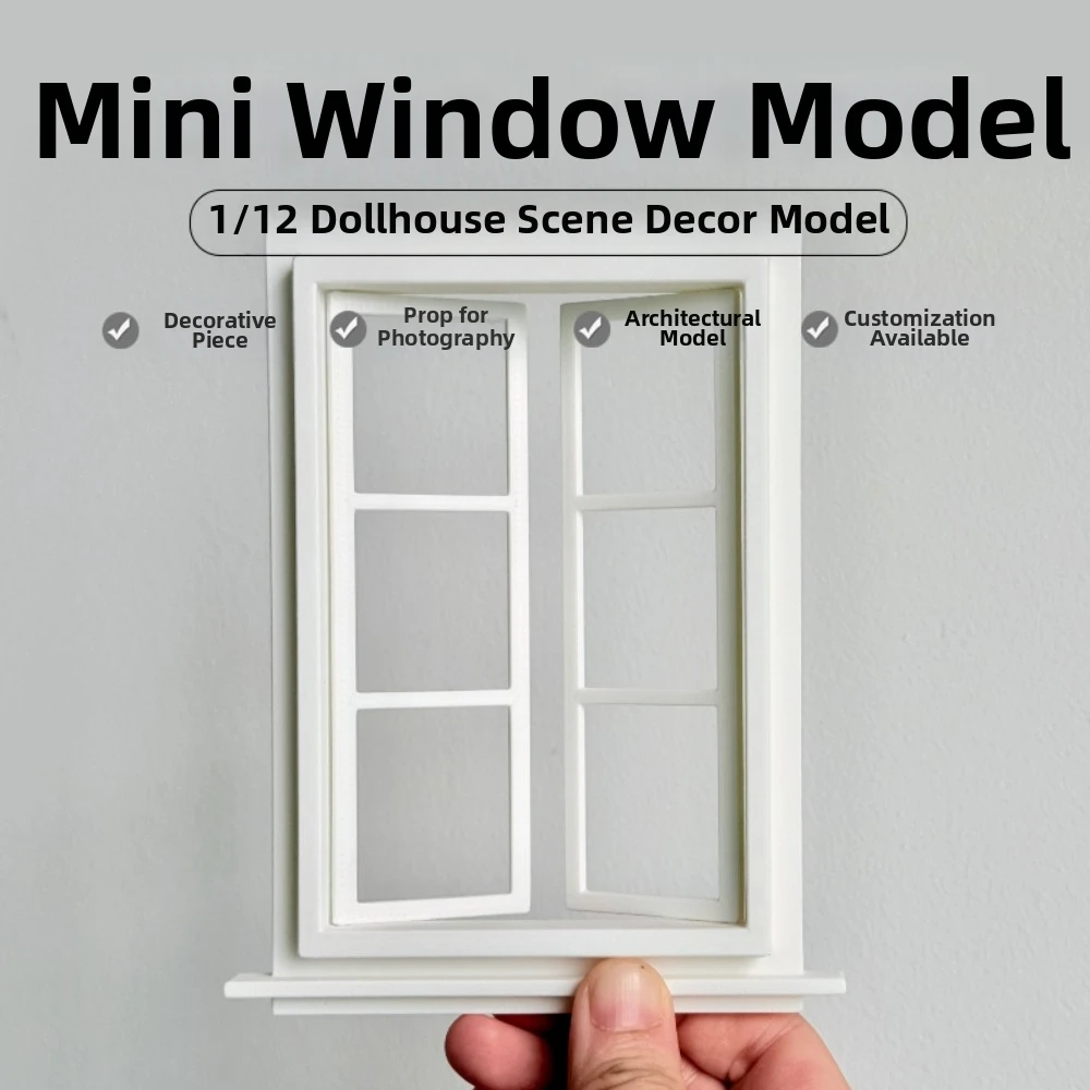 1:12 Dollhouse Miniature Model Window Retro Hollow Out Mini Door Frames Furniture Decor Multicolors European Style