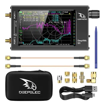 Nanovna-f DeepVNA-101 Vector Network Analyzer 10k-1.5GHz SWR Meter VHF UHF Antenna Analyzer 4.3" IPS LCD Metal Case Handheld