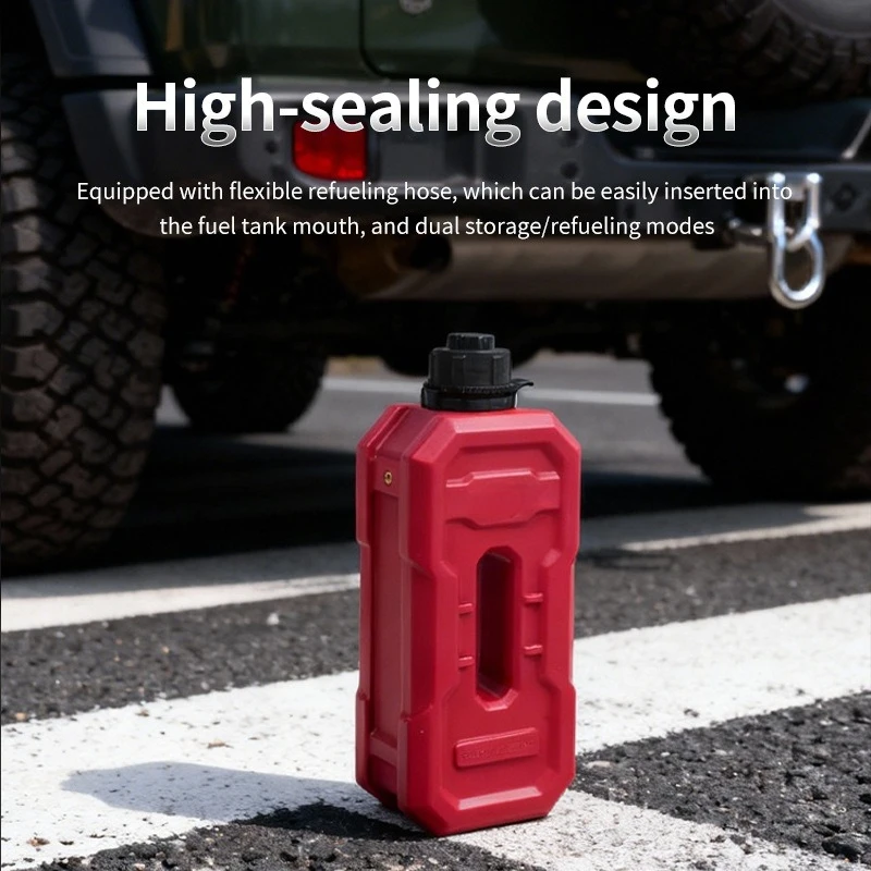 2L Anti-static Plastic Jerry Can, Portable Spare Fuel Tank for Motorcycle Car, Emergency Oil Storage Can with Anti-theft Lock