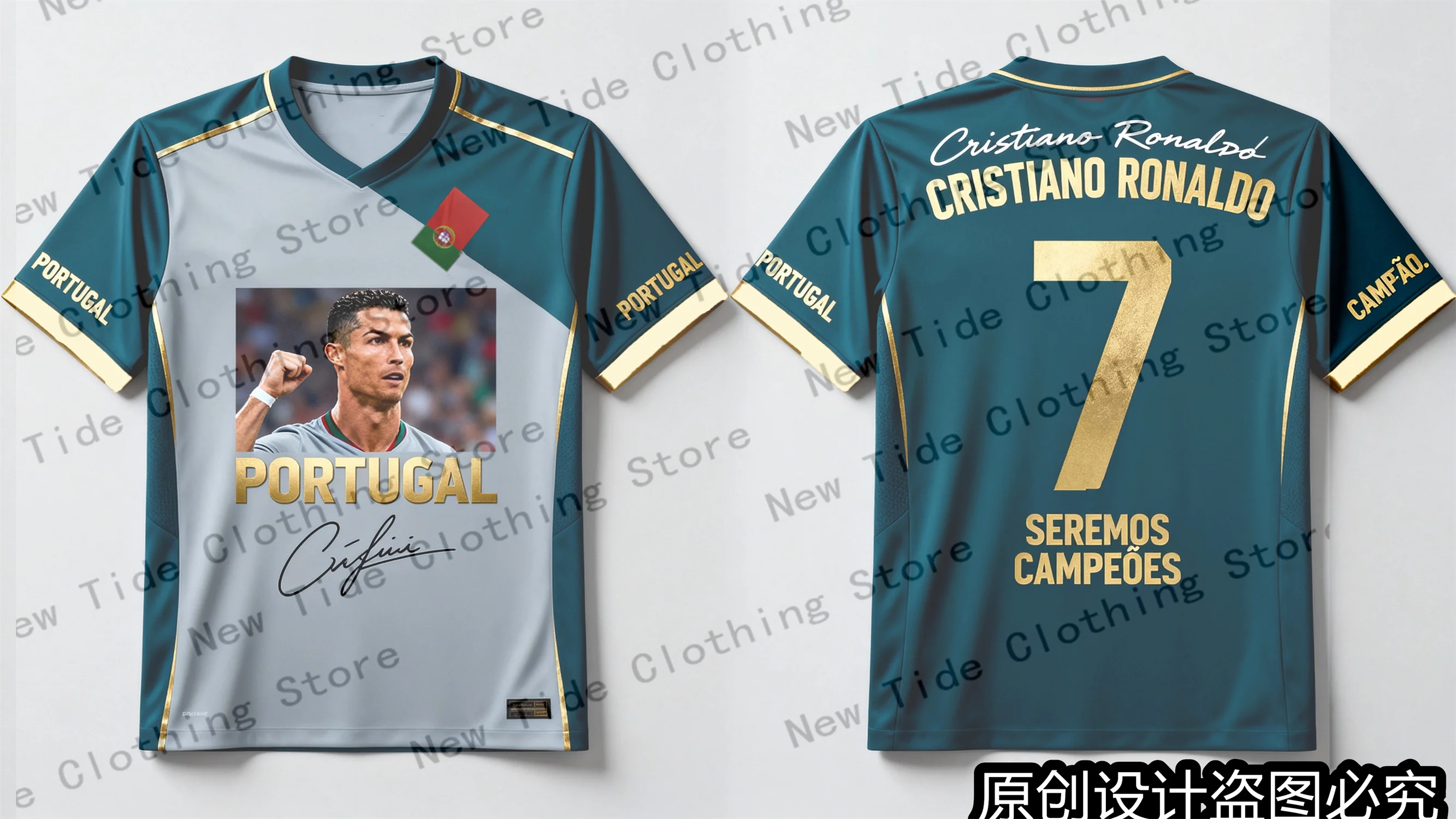 2026 تصميم حصري تذكاري CR7 جيرسي وتي شيرت للرجال المشجعين - إصدار خاص من معدات مشجعي كرة القدم المتاحة #3