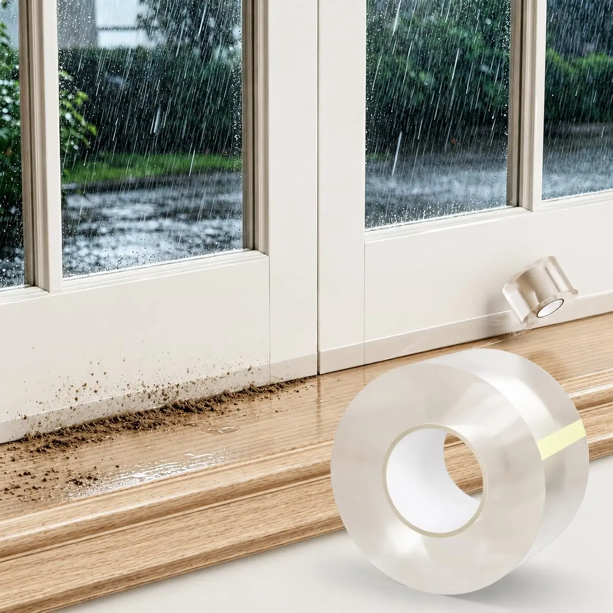 Transparent door and window sealing tape, no residue, weatherproof sealing tape, bathroom sealing strip, bathtub, sink, shower