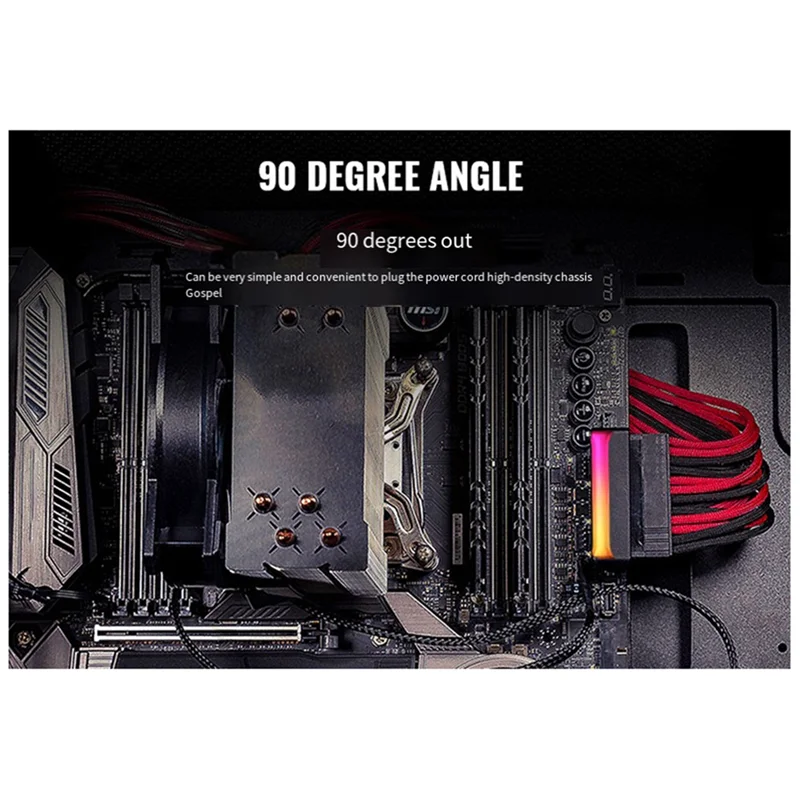 Exquisite-1Set 5V Synchronized 24 Pin Turn Header Computer Motherboard 24P To 90° Connector Atx Power Supply ,B