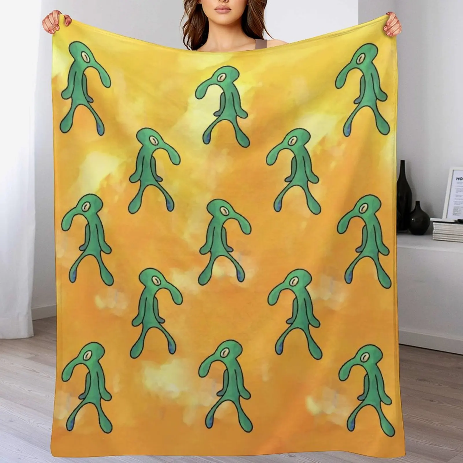 

Bold and Brash (Yellow) Throw Blanket Personalized Gift Softest halloween Blankets