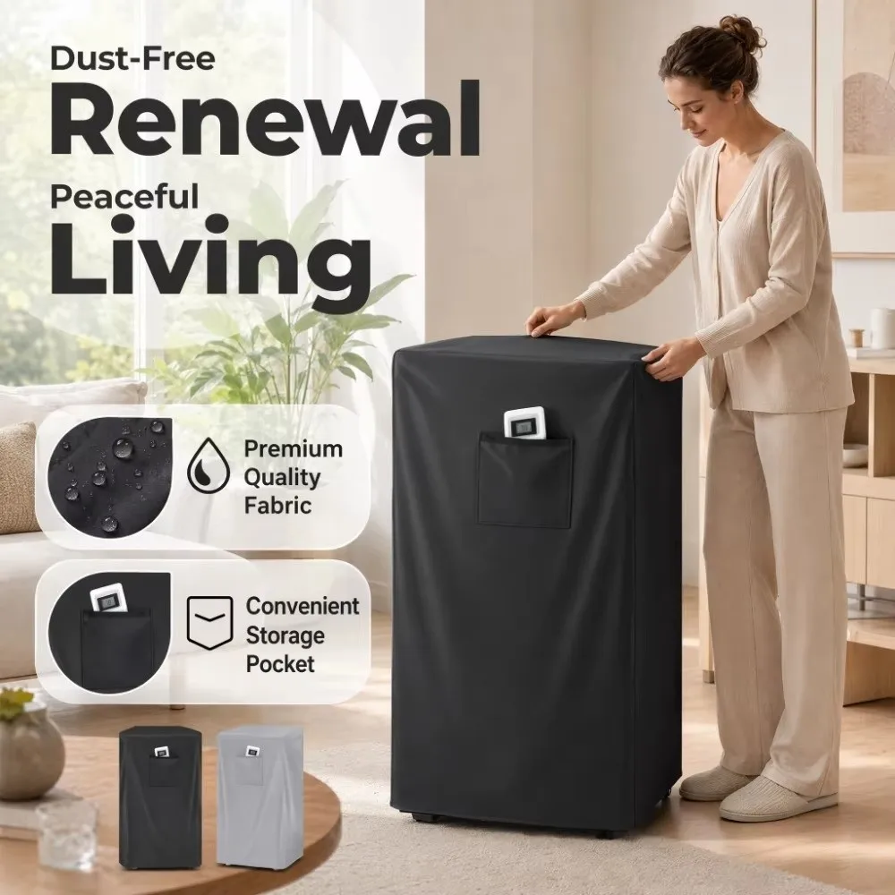 300D Oxford Cloth Portable Air Conditioner Cover Waterproof Fabric Storage Pocket Mobile AC Unit Cover Drawstring Bottom