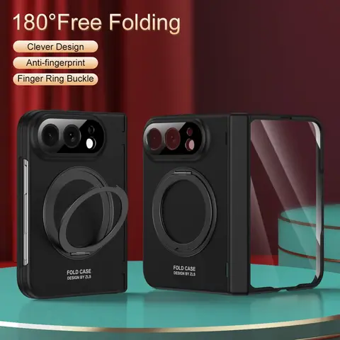 Adjustable Finger Ring Magnetic Fold Case for Iphone Duo Best Protection Cell Phone Accessories Glass Film