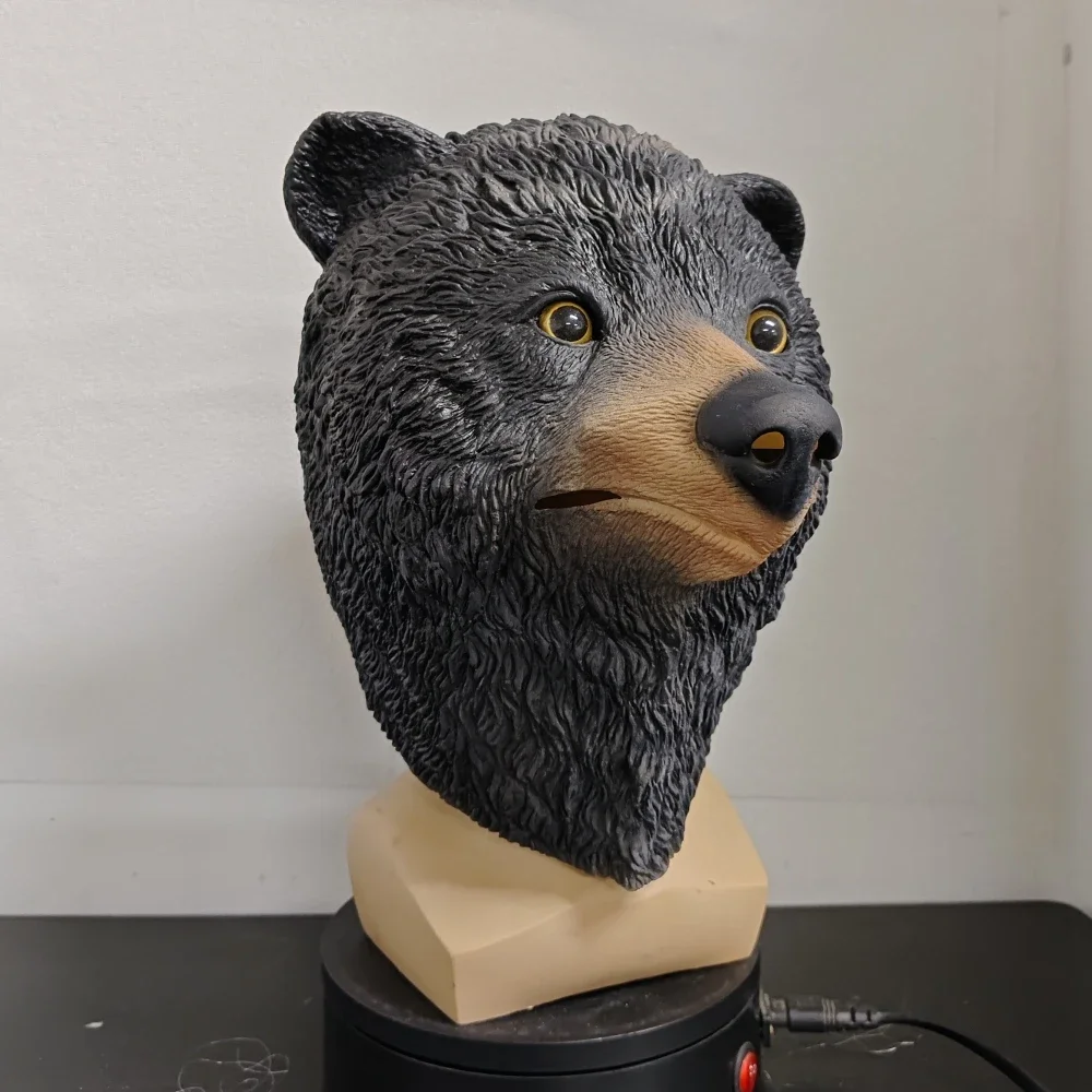 Realistic Bear Head Mask Halloween Cosplay Horror Grizzly Bear Mask Party Accessory Stage Performance Funny Animal Head Cover 2