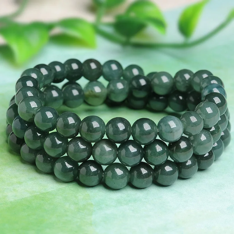 

Floating Men's and Women's Oil Green Sweater Chain Jade Bracelet Necklace Gift