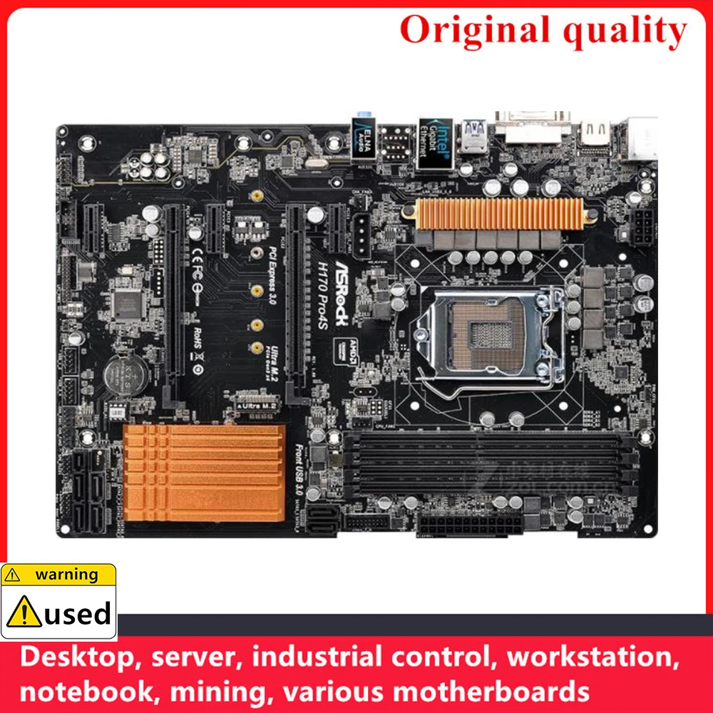 

Used For ASROCK H170 Pro4S Motherboards LGA 1151 DDR4 64GB ATX For Intel H170 Desktop Mainboard M.2 NVME SATA III USB3.0