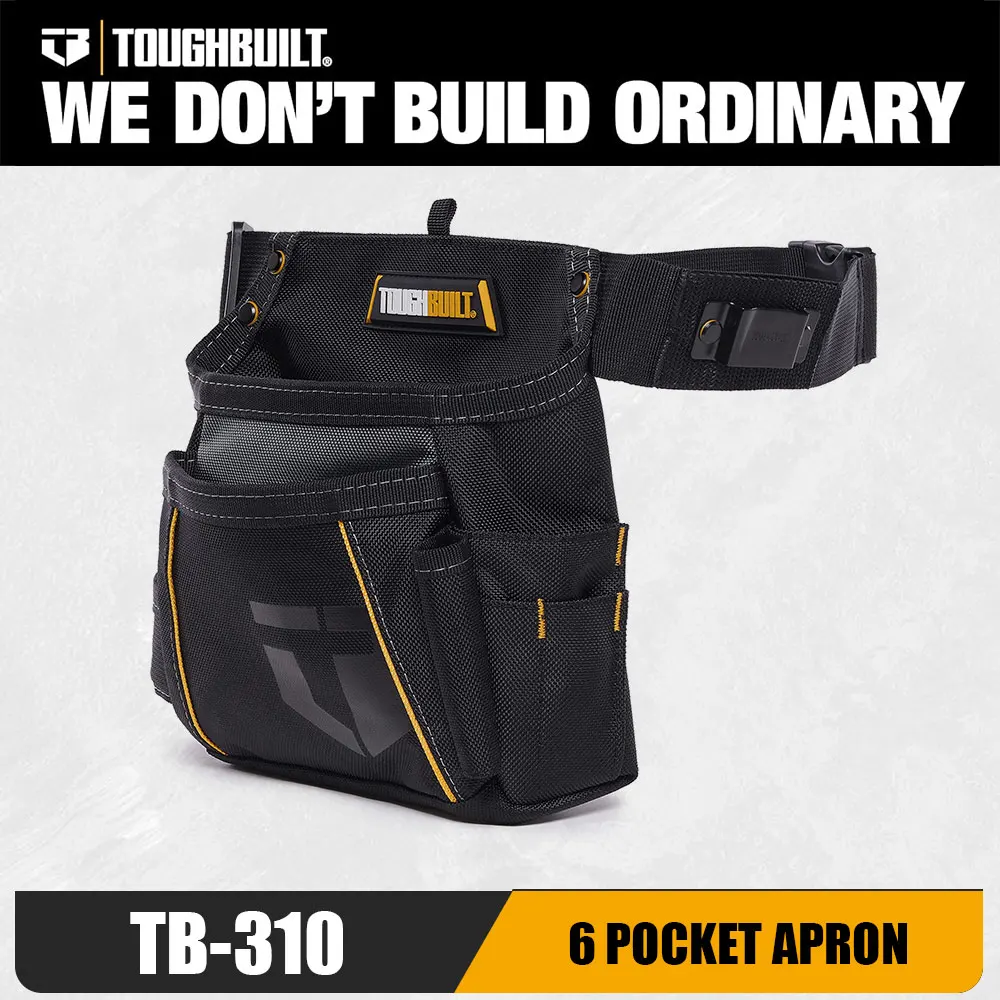 TOUGHBUILT TB-310 Heavy Duty Tool Bag Multi-Pocket Tool Storage Organizer for Electrician Carpenter Construction Work