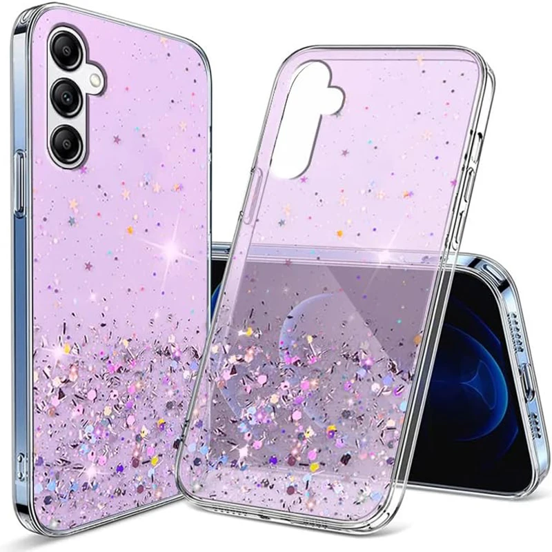 Luxury Glitter Silicone Clear Ultra Thin Case For Samsung Galaxy A54 A34 A24 A14 A04S A04 A53 A73 A33 A13 A52 A32 A22 A51 A31