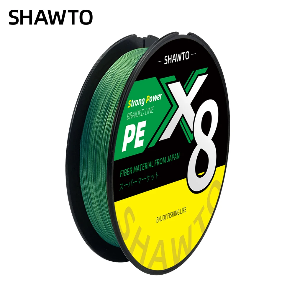 Shawto 8 Strands Braided Fishing Line X8 Multifilament PE Wire 10-150Lb Test for Bass Carp Fishing 150M/300M/1000M Options