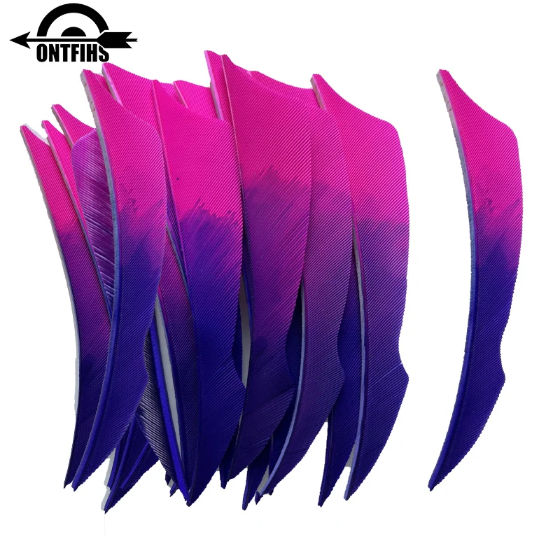 50Pcs/Lot ONTFIHS 4 Inch Fletches Natural Turkey Feathers Arrow Hunting Fletching for DIY  Archery  Archery Accessories