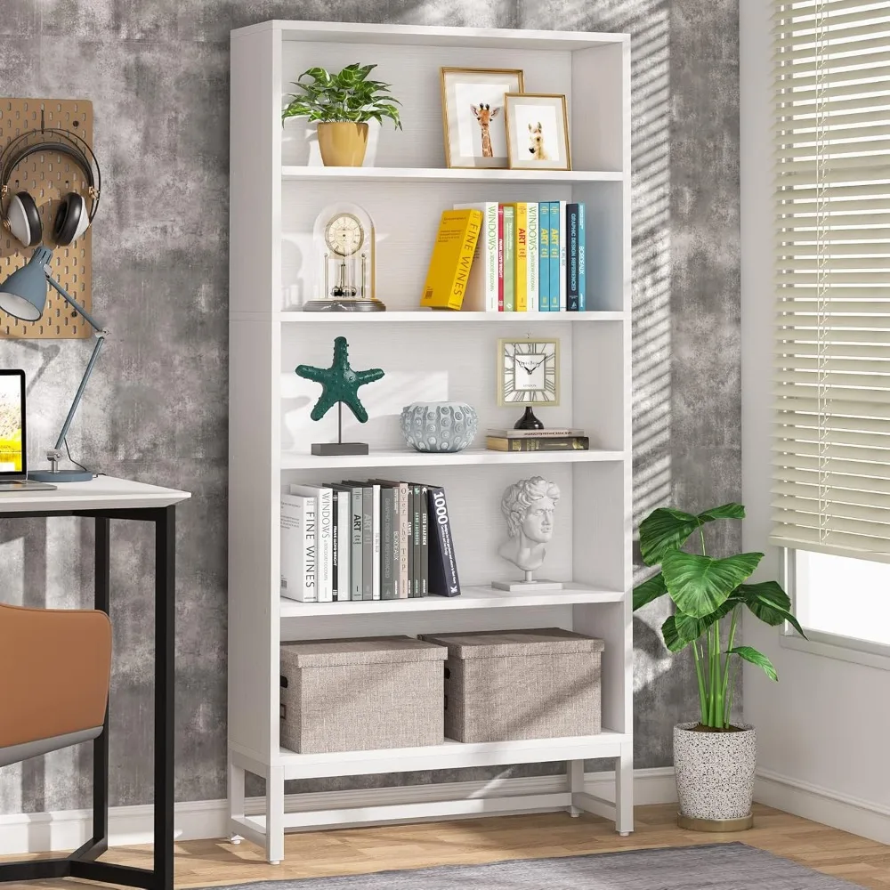 Tall Bookcase and Bookshelf, 70.8” Large Bookcases Organizer with 5-Tier Storage Shelves, Heavy Duty Free-Standing Library