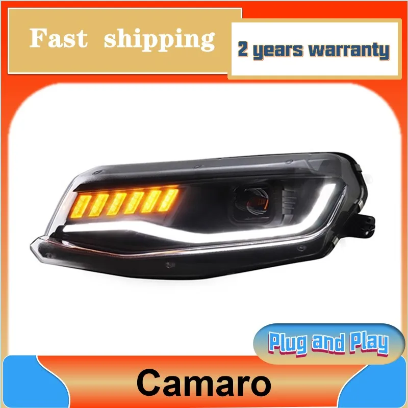 Car Styling for Chevrolet Camaro Headlight 2016-2019 Camaro Headlights DRL Turn Signal Low High Beam Projector Lens