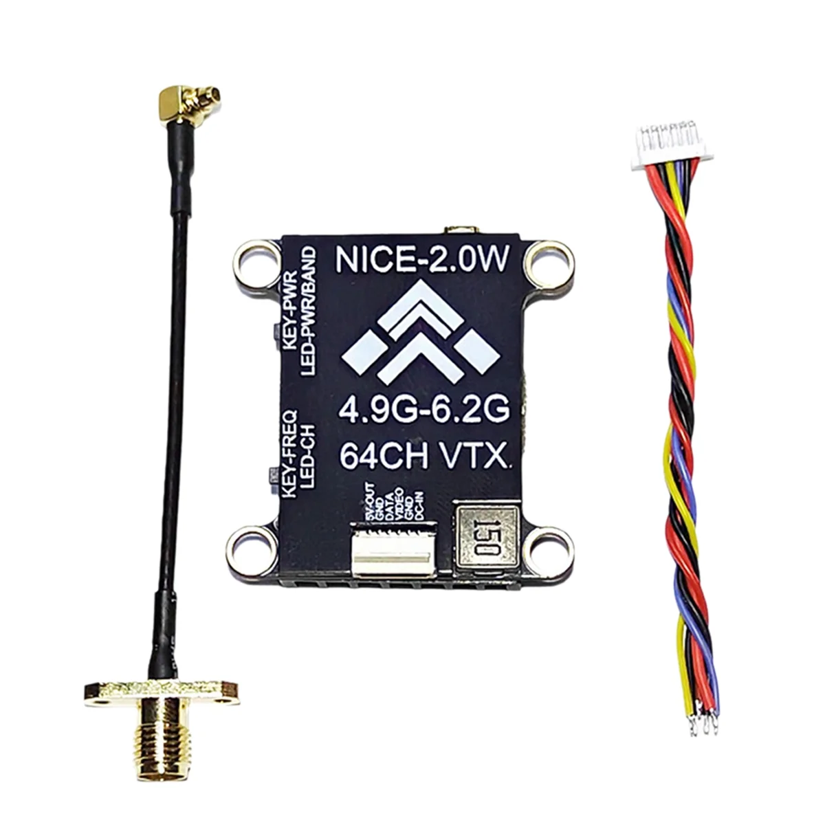 5.8G 2W VTX 2000mW 64CH FPV Video Transmitter PAL/NTSC Support for TBS OSD Parameter Adjustment for FPV RC Drone_A02I