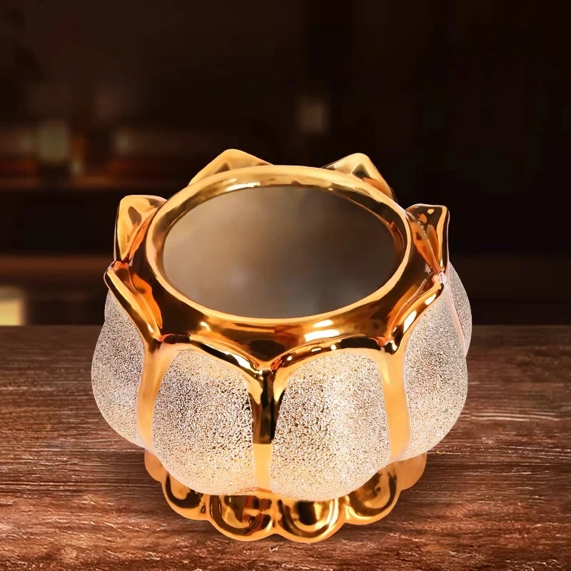 Cz lotus incense burner for home use - ceramic offering censer for buddha and wealth deity  shrine offering incense burner bowl