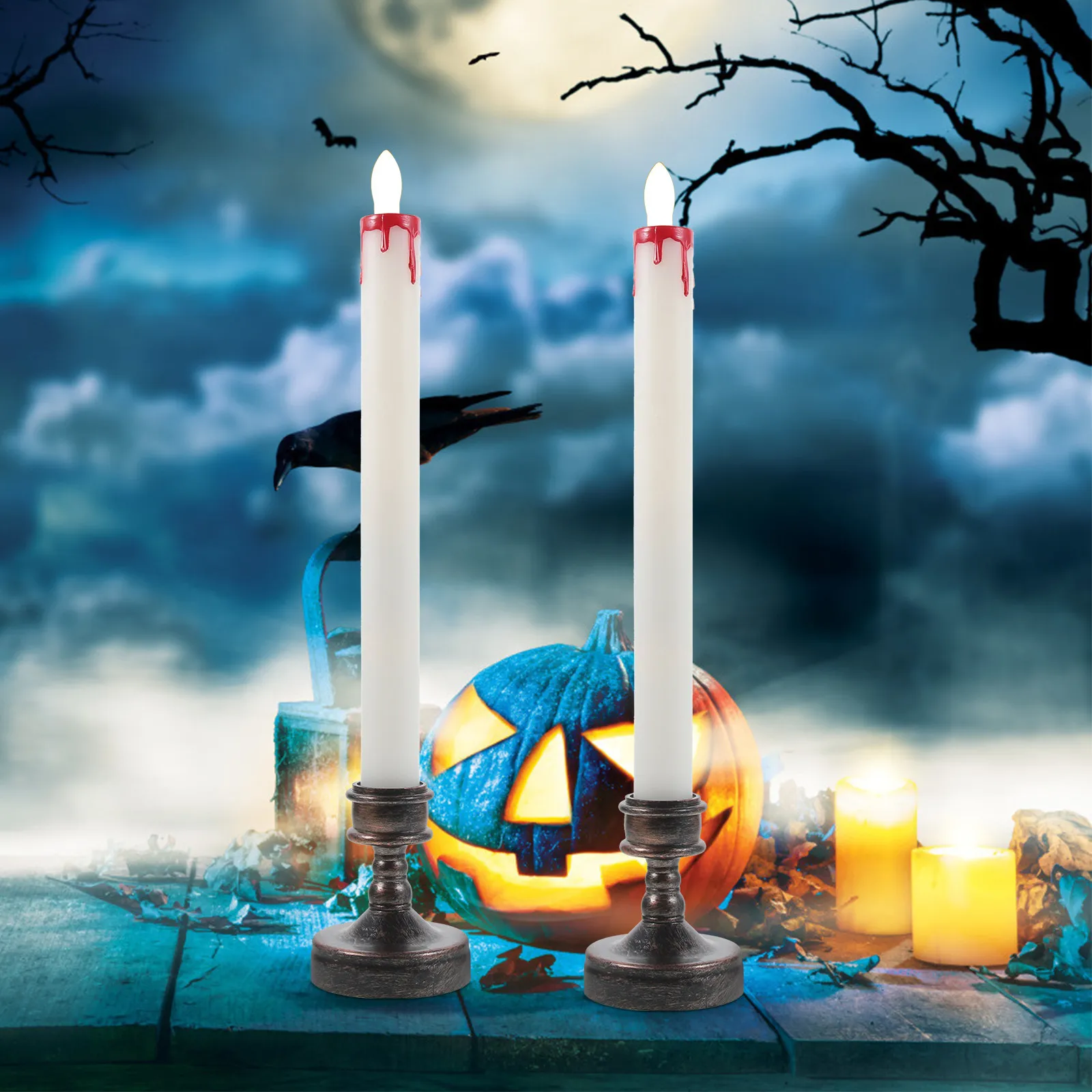 6Pcs Window Led Light Reusable For Wedding Party Decor Fall Decor Electronic Flameless Taper Candles Battery Operated