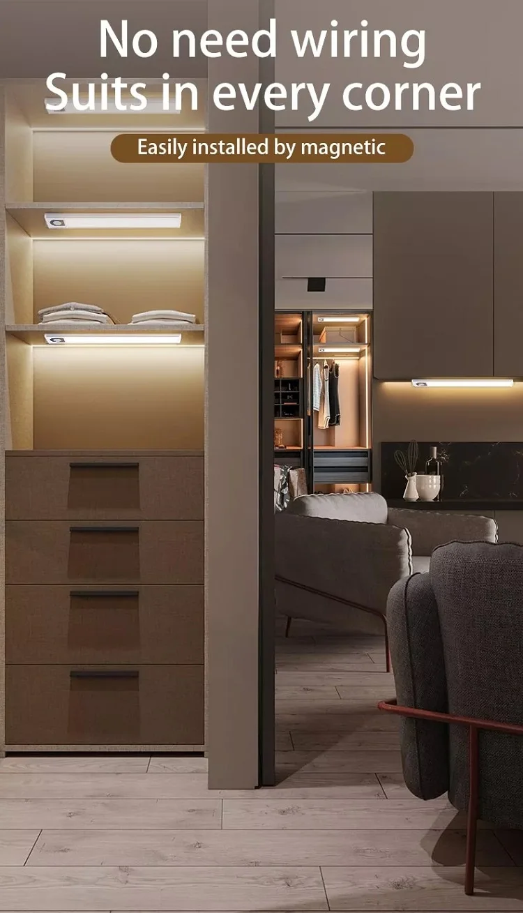 Ultra-thin LED Cabinet Light  Kitchen Cupboard Led Lamp Intelligent Sensor Cabinet LED Lamp Wardrobe  Cabinet LED Night Light