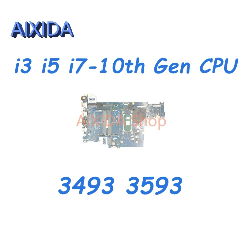 AIXIDA CN-004C38 004C38 03DD3K 0PYKXN LA-J081P for DELL Inspiron 3493 3593 Laptop motherboard i3 i5 i7-10th Gen CPU mainboard