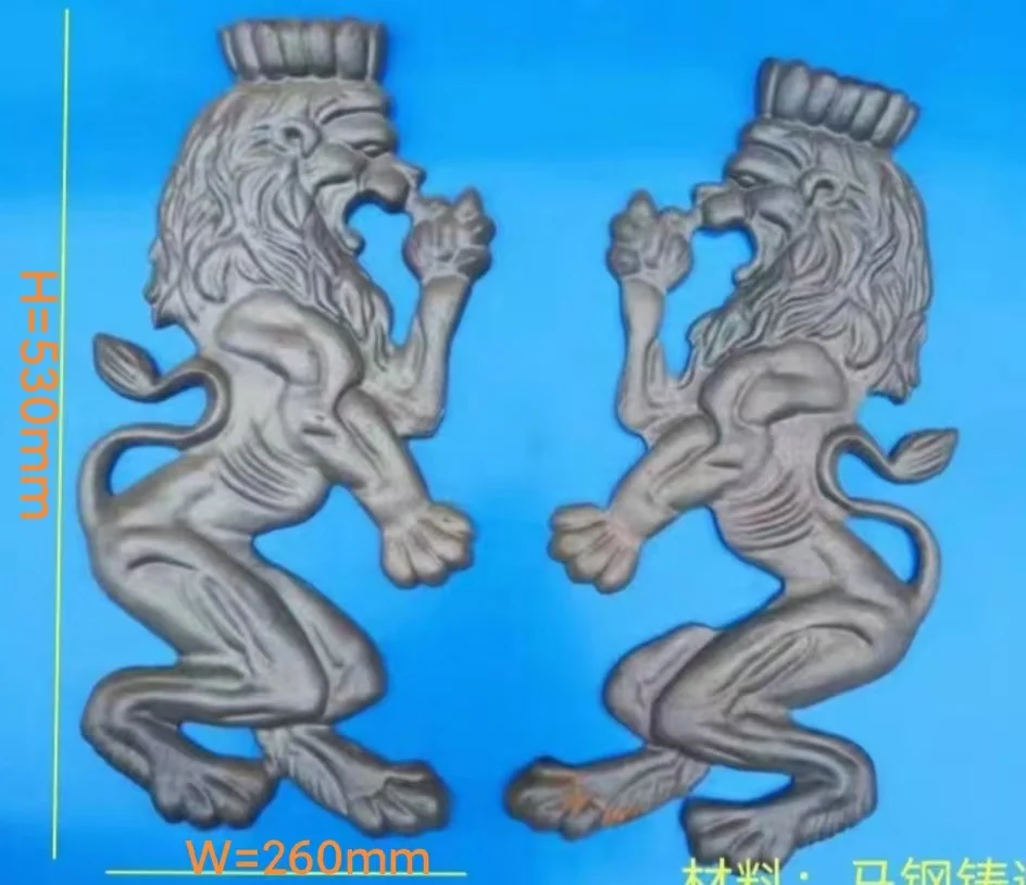Cast Iron  Lions for GATE Decorate Parts Wrought Iron Ornament for Wrought Iron  Gate Decoration Fittings