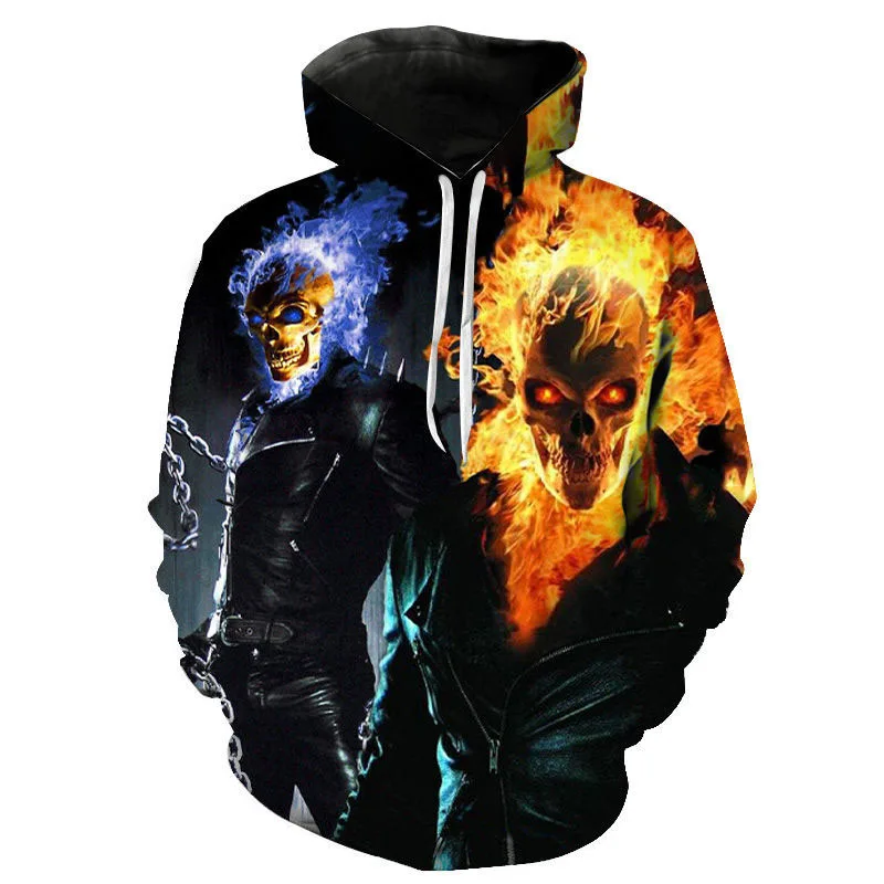 

New Hoodies Fashion Ghost Rider 3D Printed Men Women Children Sweatshirts Pullover Long Sleeve Boy Girl Kids Casual Tops