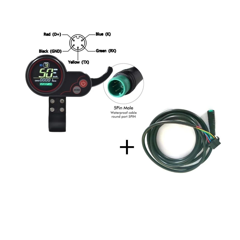 FC-100 Adjust voltage Ebike LCD Display Throttle for Electric E-Scooter Speedual Mini Plus 5pin with USB port