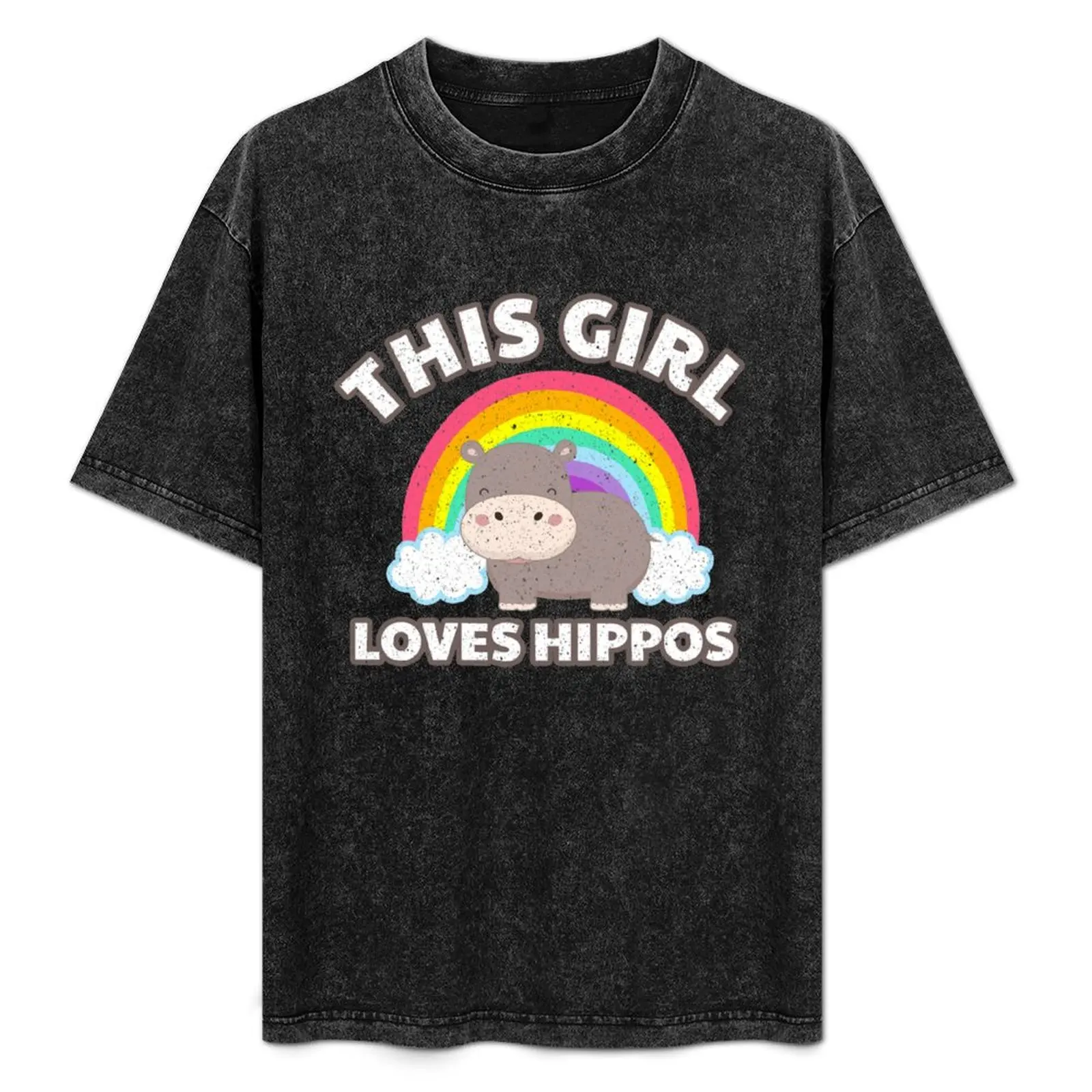 

Funny Hippopotamus This Girl Loves Hippos Womens Hippo Gift T-Shirt Moisture Control Sports Tee