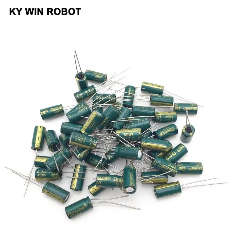 50pcs 400V 2.2UF 6x12mm 105C Radial High-frequency Low Resistance Electrolytic Capacitor 2.2UF 400V