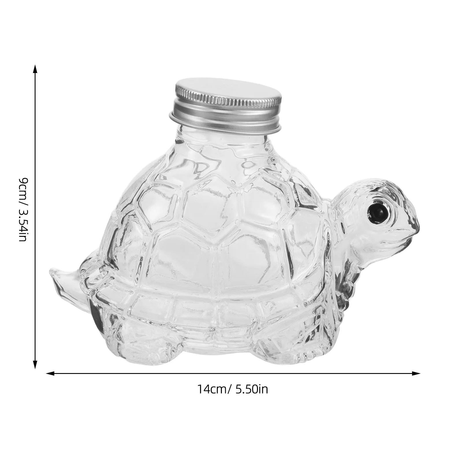Clear Glass Turtle-Shaped Candy Jar Lid 350Ml Decorative Cookie Container Kitchen Pantry Snack Storage Glass Box Candy