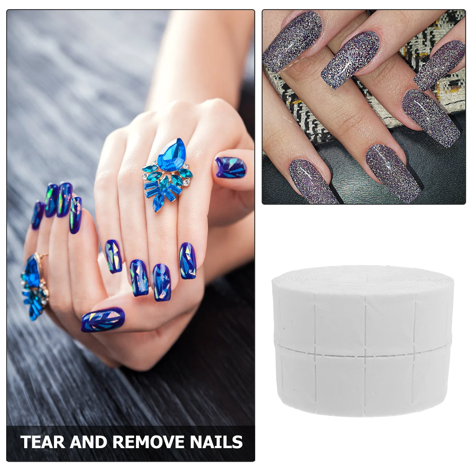 500 قطعة من وسادات إزالة طلاء الأظافر غير المنسوجة، وسادات تنظيف الأظافر للاستعمال مرة واحدة لإزالة طلاء الأظافر أدوات مانيكير باللون الأبيض #3