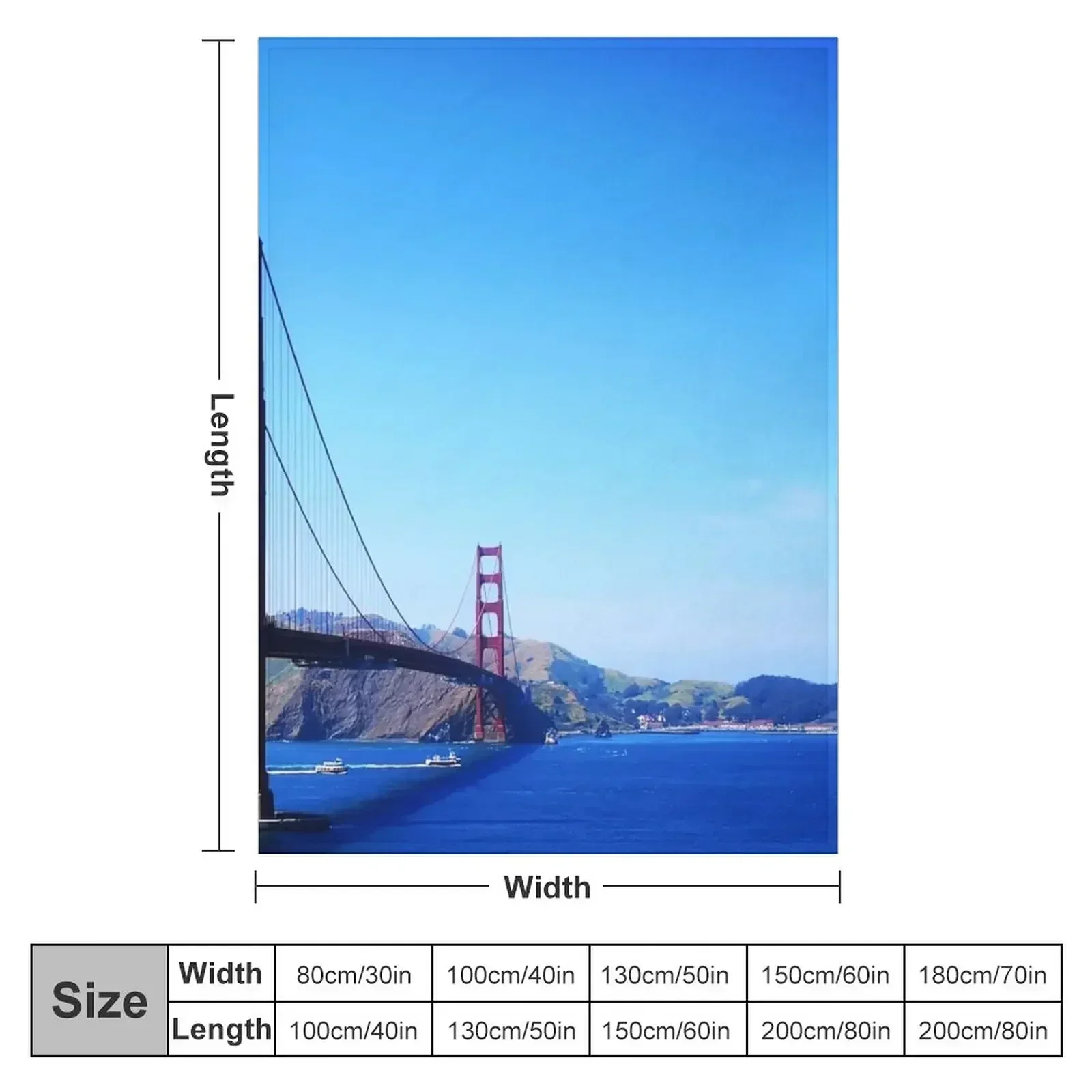 Golden Gate Bridge Blue Sky Day Throw Blanket wednesday decorative warm for winter Blankets