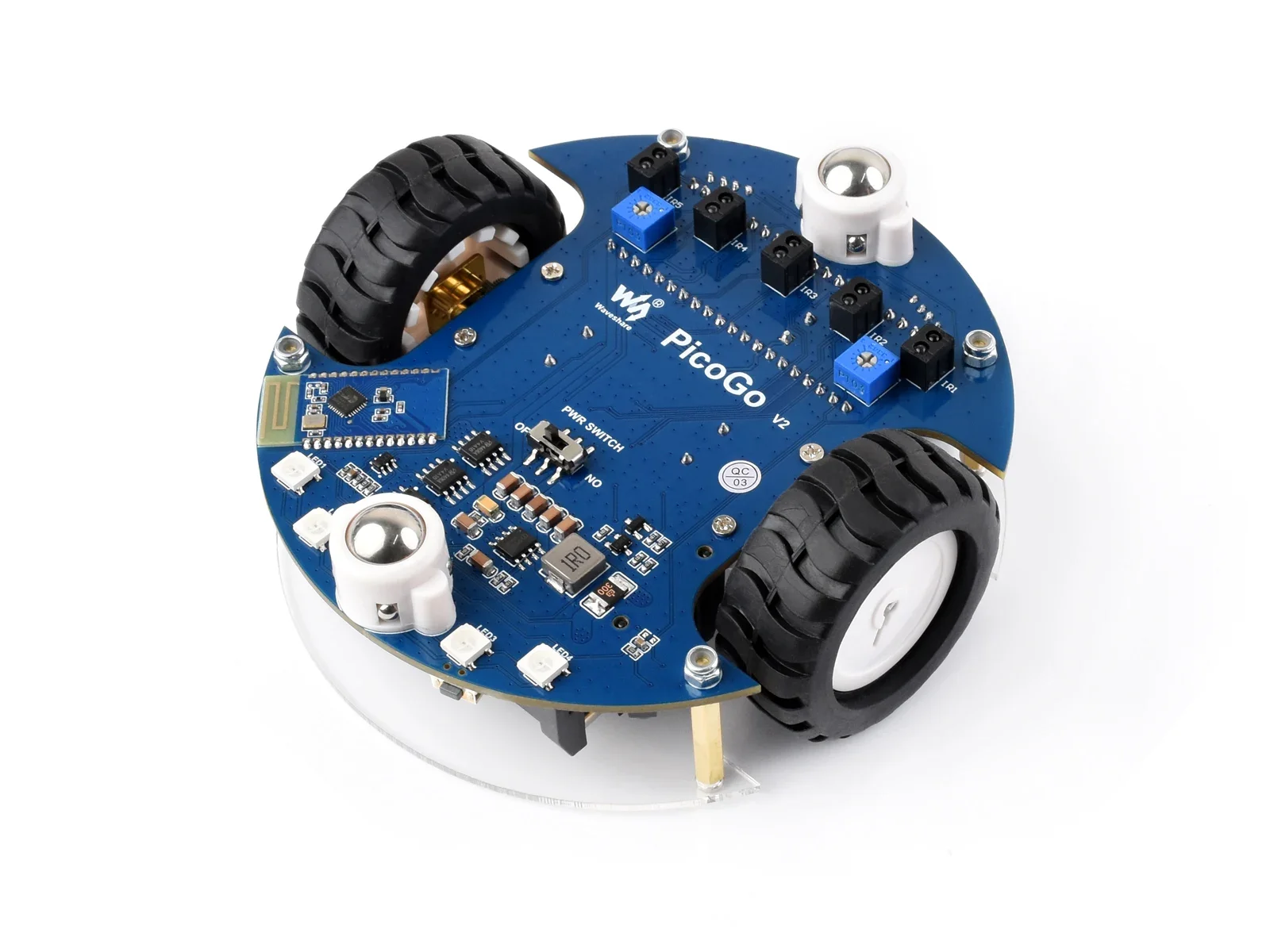 Waveshare Pico2 Go Mobile Robot,Support Self Driving Remote Control, Includes RP2350-Plus Control Board