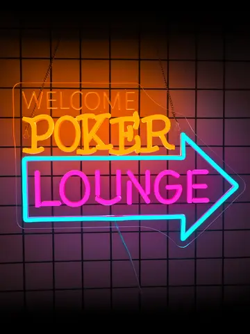 Benvenuto Poker Lounge Insegna al neon Insegne da poker personalizzate Luci al neon a LED dimmerabili per Man Cave Shop Bar Hotel Sala giochi