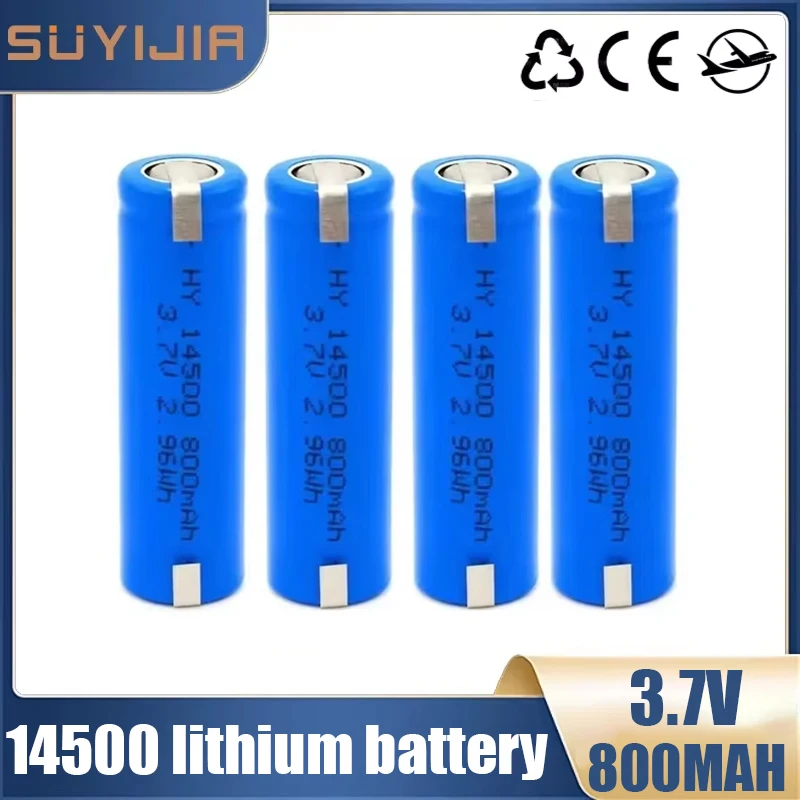 1-10PCS 14500 lithium battery 3.7V 800mAh for JJRC C2 D828 remote control car battery toy accessories shaver + nickel sheet