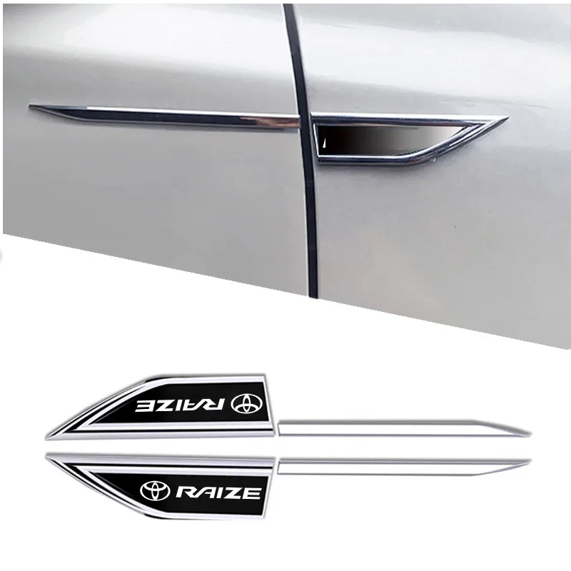 Car Body Protective Sticker 3D Metal Car Emblem Logo Fender Blade Decal Badge For Toyota Raize Exterior Accessorie