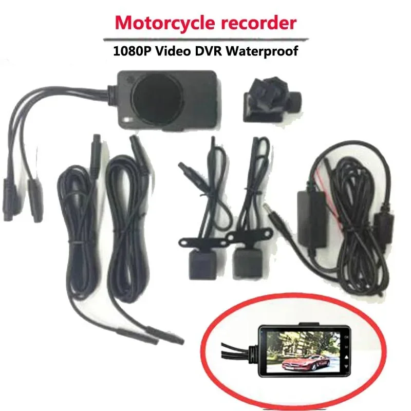 

MOTO DVR 3,0 "ЖК-экран MT80 Водонепроницаемый IP68 Автомобильный черный двойной объектив Мотоциклетный видеорегистратор Камера Видеорегистратор 30 кадров в секунду Мотоциклетный рекордер
