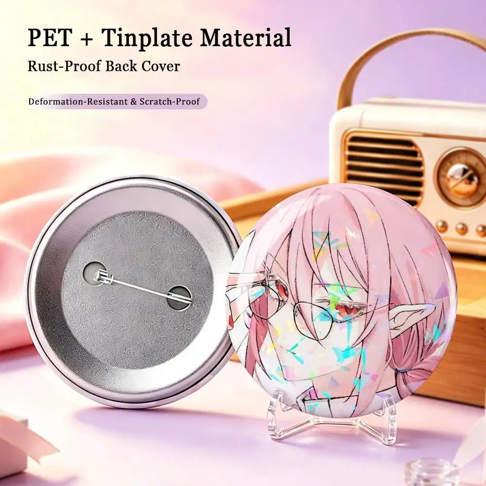 A-Asmodeus Alice Welcome to D-Demon School Badges Creative Tinplate Round Button PinsBrooch Badge Clothes Backpack Custom