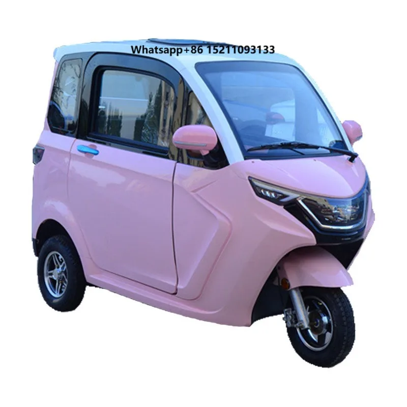 Small Convenient 3-Wheel Pickup Truck 1000W Electric Cargo Tricycle 60V Closed Body for Adults and Food Service