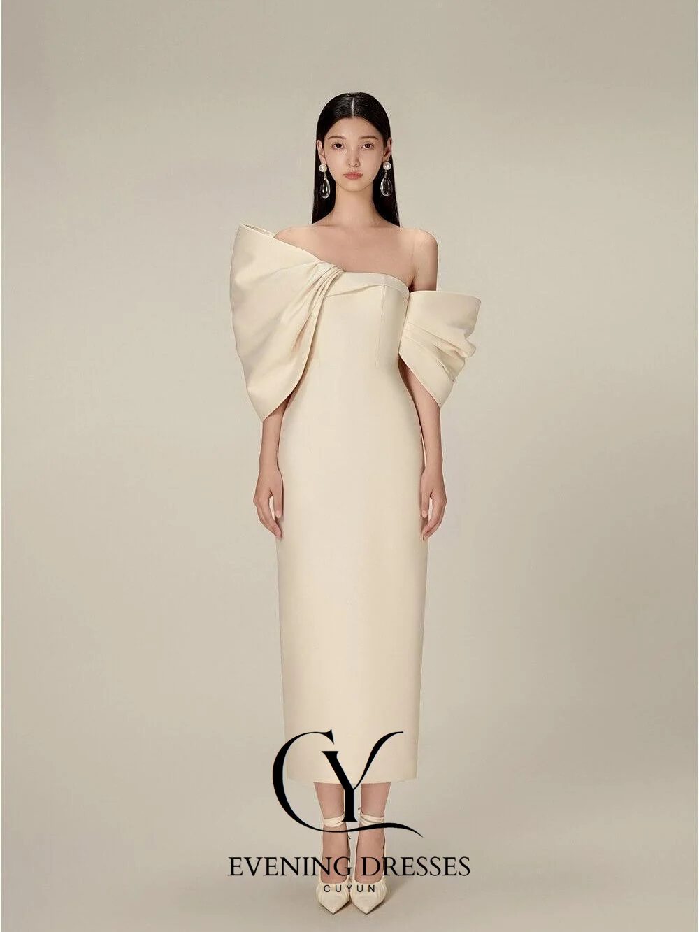 CUYUN прямое вечернее платье длиной до щиколотки с открытыми плечами, женские вечерние платья, 2025 г., элегантное платье для выпускного вечера по индивидуальному заказу, вечернее платье