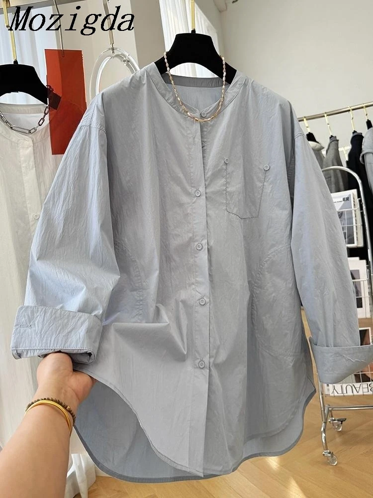 

Осенние женские блузки, повседневные рубашки с пышными рукавами и круглым вырезом, новые корейские однотонные женские блузки, топы