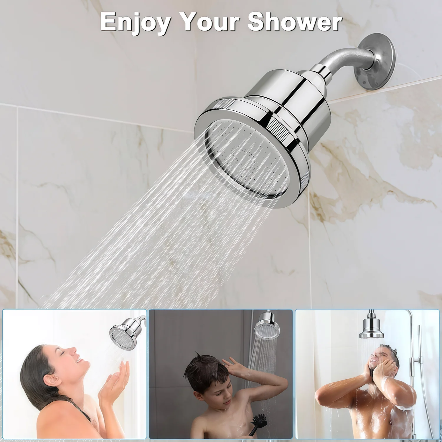

Water Softener Shower Head Filter Purifies Chlorine Sediment For Better Bath Experience