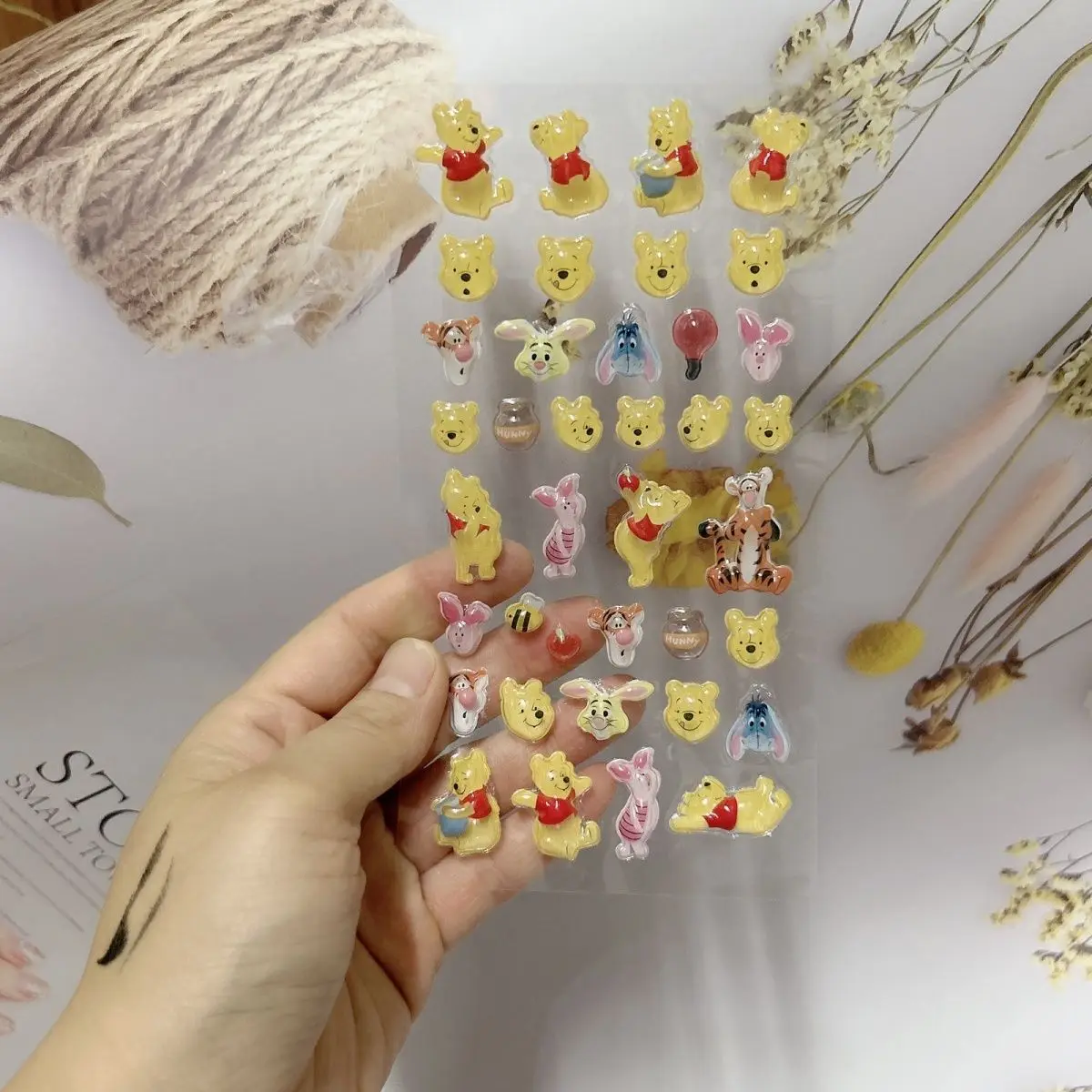 ديزني الكرتون ويني بوه الدب Eeyore غرزة ثلاثية الأبعاد هلام الإغاثة ملصق Diy بها بنفسك كتيبات الطالب ديكور الإبداع ملصق اللعب