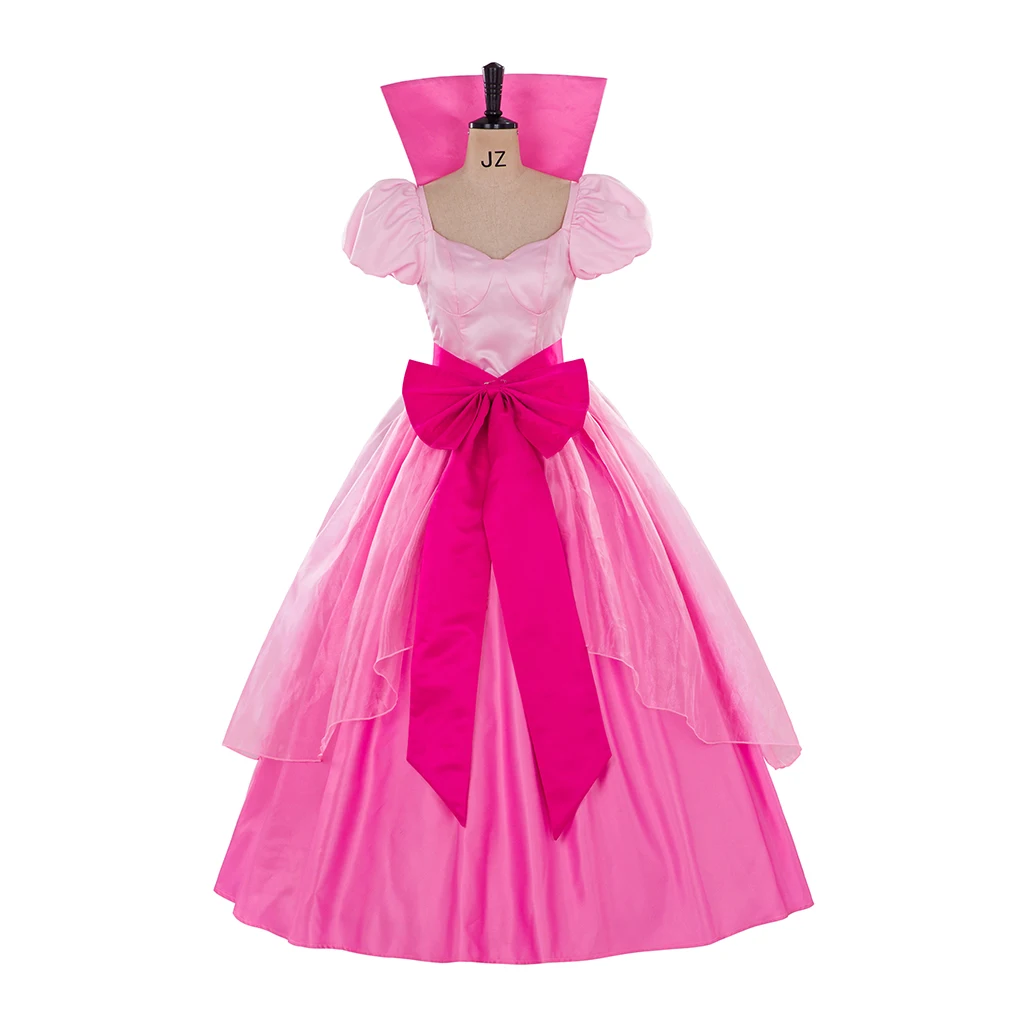 

Custom Made Princess Tiana Cosplay Costume Women Pink Princess Ball Gown Halloween Carnival Evening Dress