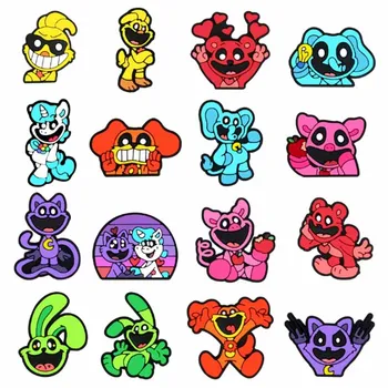 Smiling Critters Series Schuh-Charms-Set für Clogs Bogg Bag Bubble Slides Sandalen PVC-Schuhdekorationen Strandtaschen-Zubehör