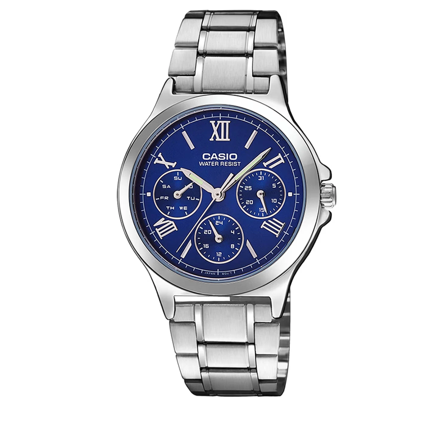 CASIO LTP-V300D Women's Analog Watch, Stainless Steel Band, Multi-Function Dial, 30M Water Resistant, Casual Business Wrist Watc