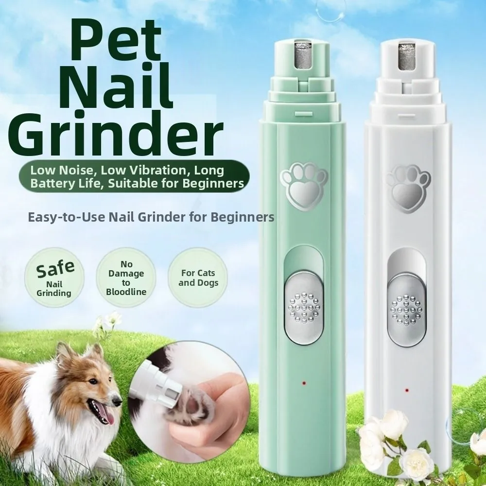 

2 Speed Pet Electric Nail Clipper Painless Low-Noise Pet Nail Trimmers with LED and Polisher Wheel USB Rechargeable