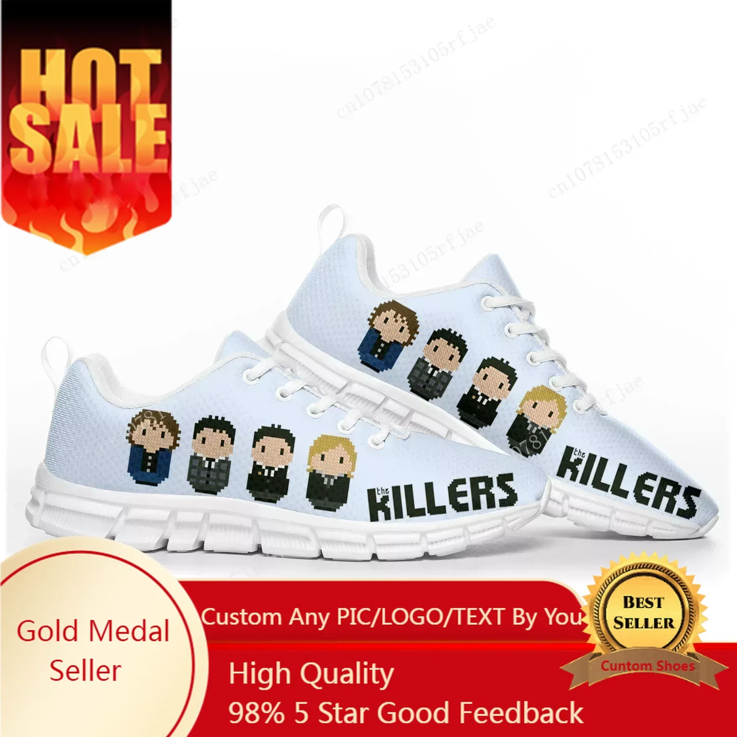 

Спортивная обувь The Killers Rock Band Pop, мужские и женские кроссовки, повседневная обувь для пар на заказ, белая