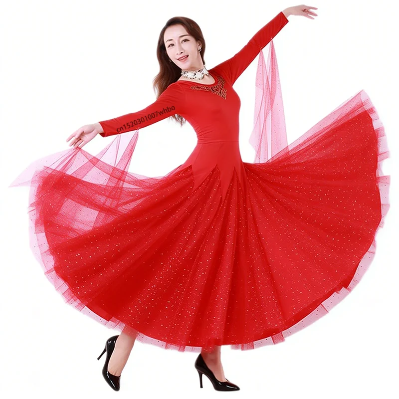 ballroom-dance-dress-for-women-standard-dance-modern-dance-practice-clothes-long-sleeve-big-swing-tango-waltz-performance-wear